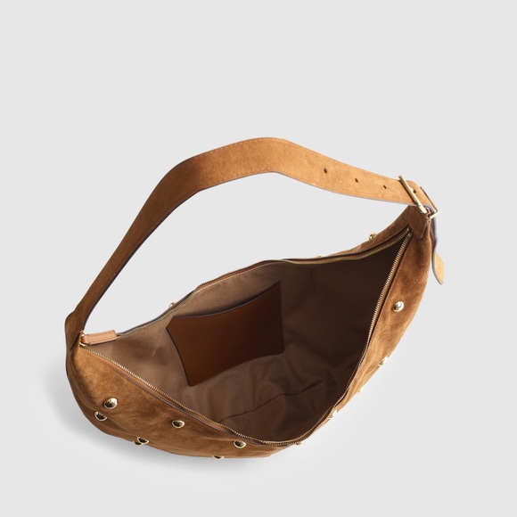 Madewell Brown Studded Hobo Bag - Picture 3 of 4